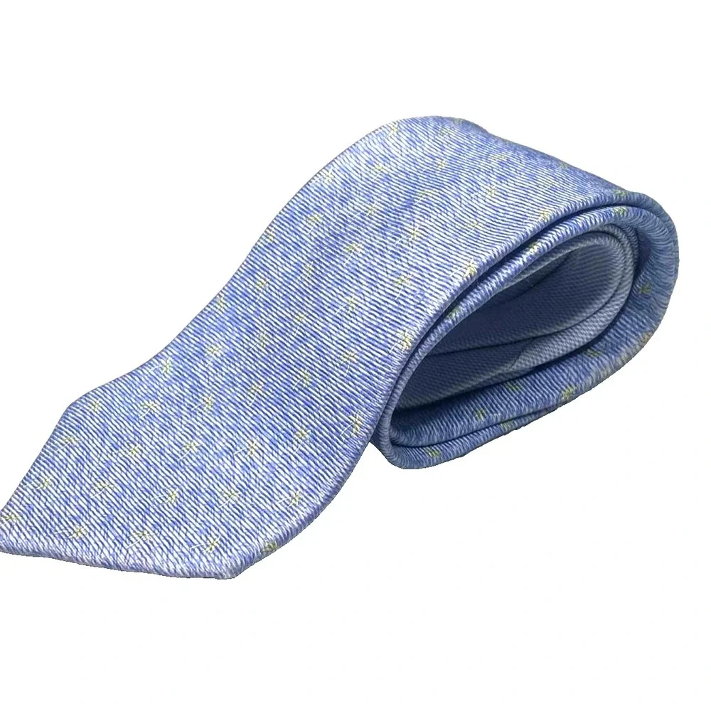 TOMMY HILFIGER BLUE LIME PALM TREES‎ DESIGN SILK TIE / NECKWEAR 60